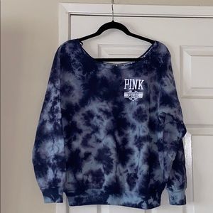 PINK Tiedye off the shoulder pullover